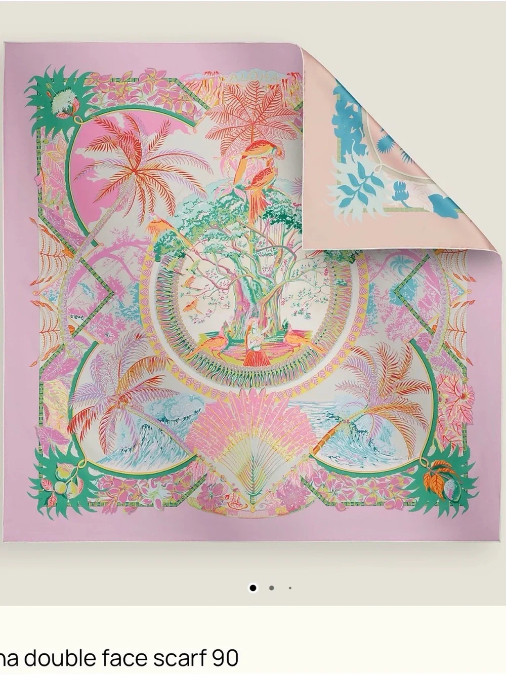 Hermes Aloha Double-Face Silk Scarf